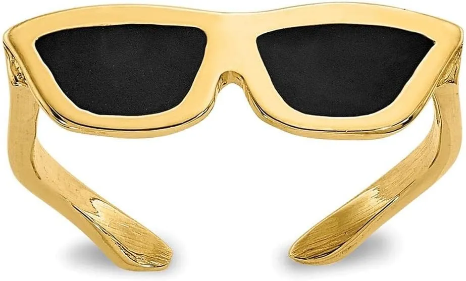 14k Yellow Gold Enameled Sunglasses Toe Ring