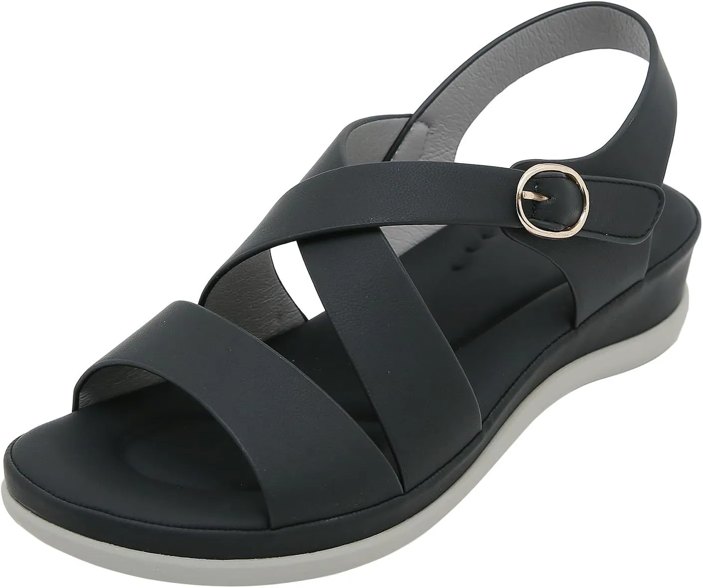 2025 Wedges Sandals for Women Breathable Open Toe Soft Sole Walking Footwear with Arch Support Comfortable Orthopedic Casual Shoe with Adjustable Buckle Fashion Summer Run Sport Slippers