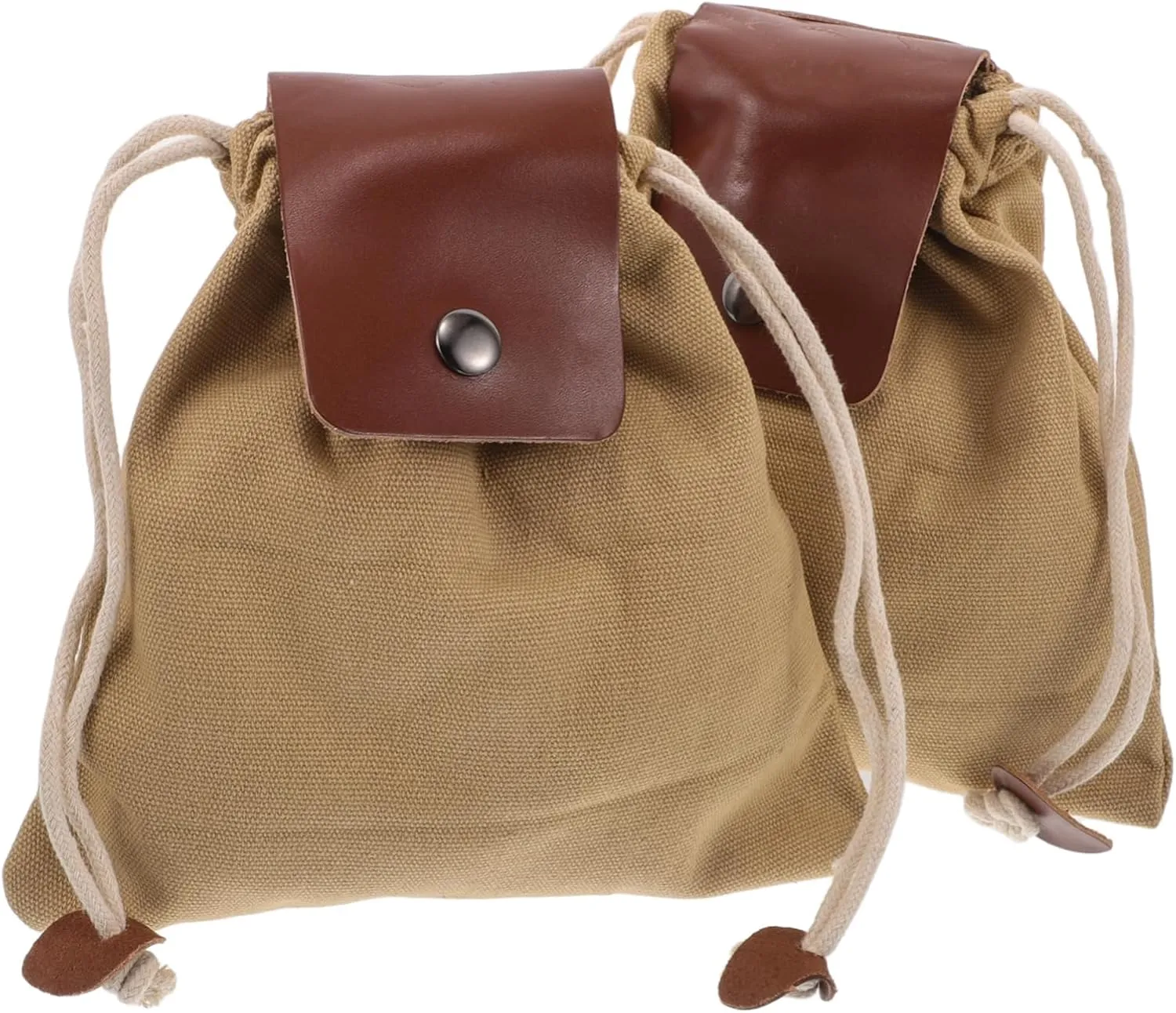2PCS Outdoor Canvas Foraging Pouch Collapsible Storage Bags for Mushroom Picking Camping Hiking Portable Waist Hanging Design for Efficient Fruit Collection