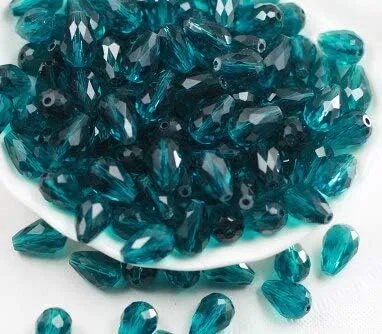 3x5mm Crystal Beads Teardrop Faceted Tassels Needlework Necklace Jewelry Glass Chandelier Earrings Bangle Accessories - (Color: Picture Color)