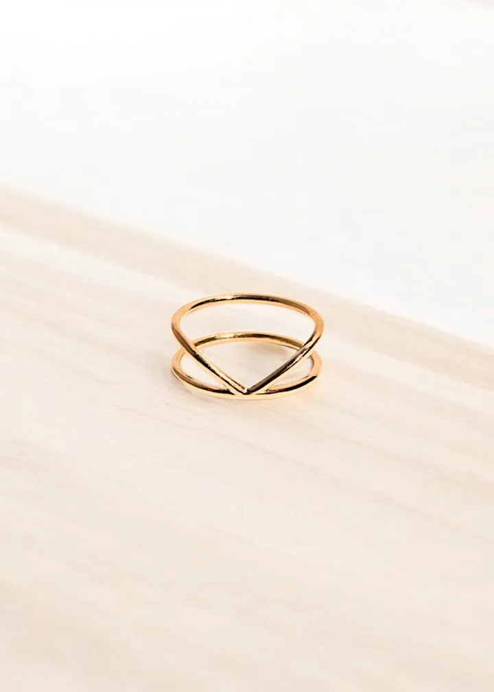 925 Sterling Silver V Shape Ring | Twisted Midi Thumb Ring | Simple Bohemian Knuckle Ring (11.5)