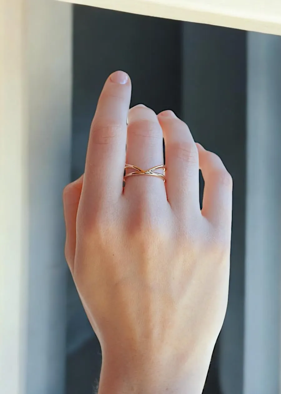 925 Sterling Silver V Shape Ring | Twisted Midi Thumb Ring | Simple Bohemian Knuckle Ring (11.5)