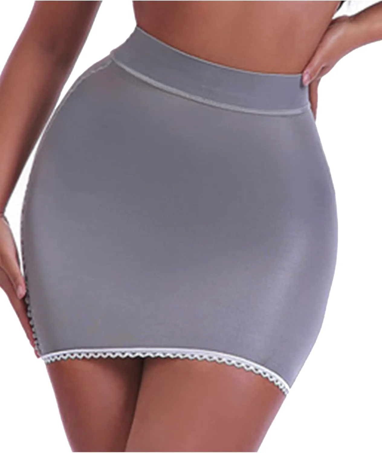 ACSUSS Women Sexy Shiny Shaping Mini Skirt Slim Seamless Stretch Tight High Waist Pencil Skirts
