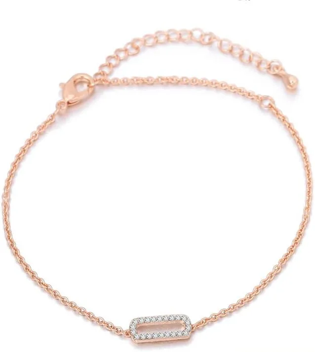 Anklets Women Crystal Cross Heart Ankle Bracelet Color Gold Color Beach Foot Jewelry Gifts (Style 4-Rose Gold- )