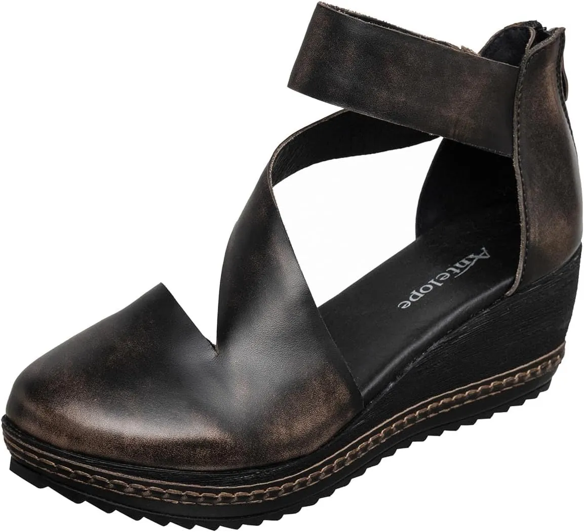 Antelope Women's Trianna Leather Wedge Mules