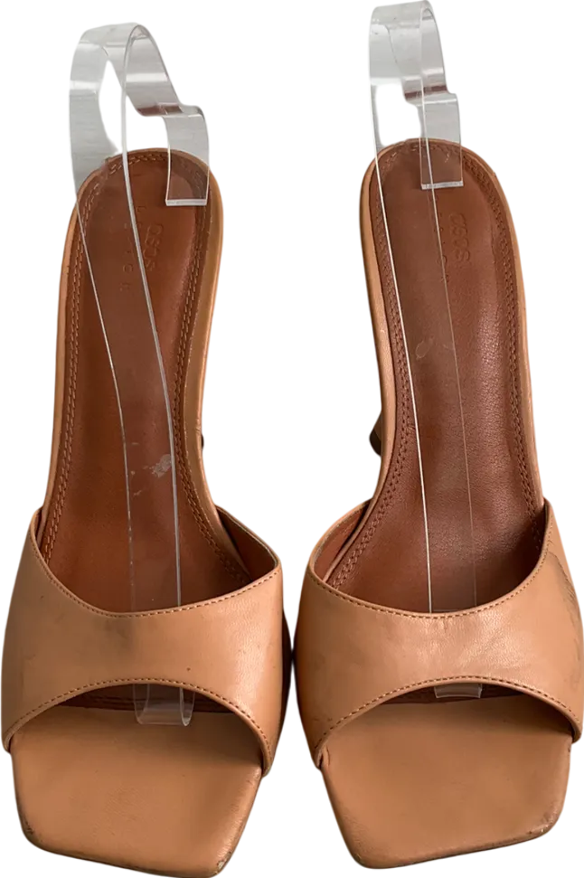ASOS Brown Square Toe Mules UK 7 EU 40 