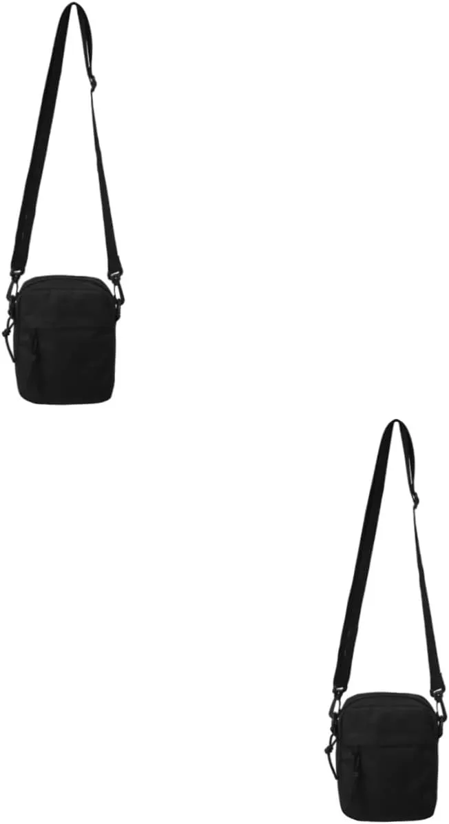 BESPORTBLE 2pcs Mini Shoulder Bag Canvas Satchel Sling Bag for Crossbody Black with Phone Compartment