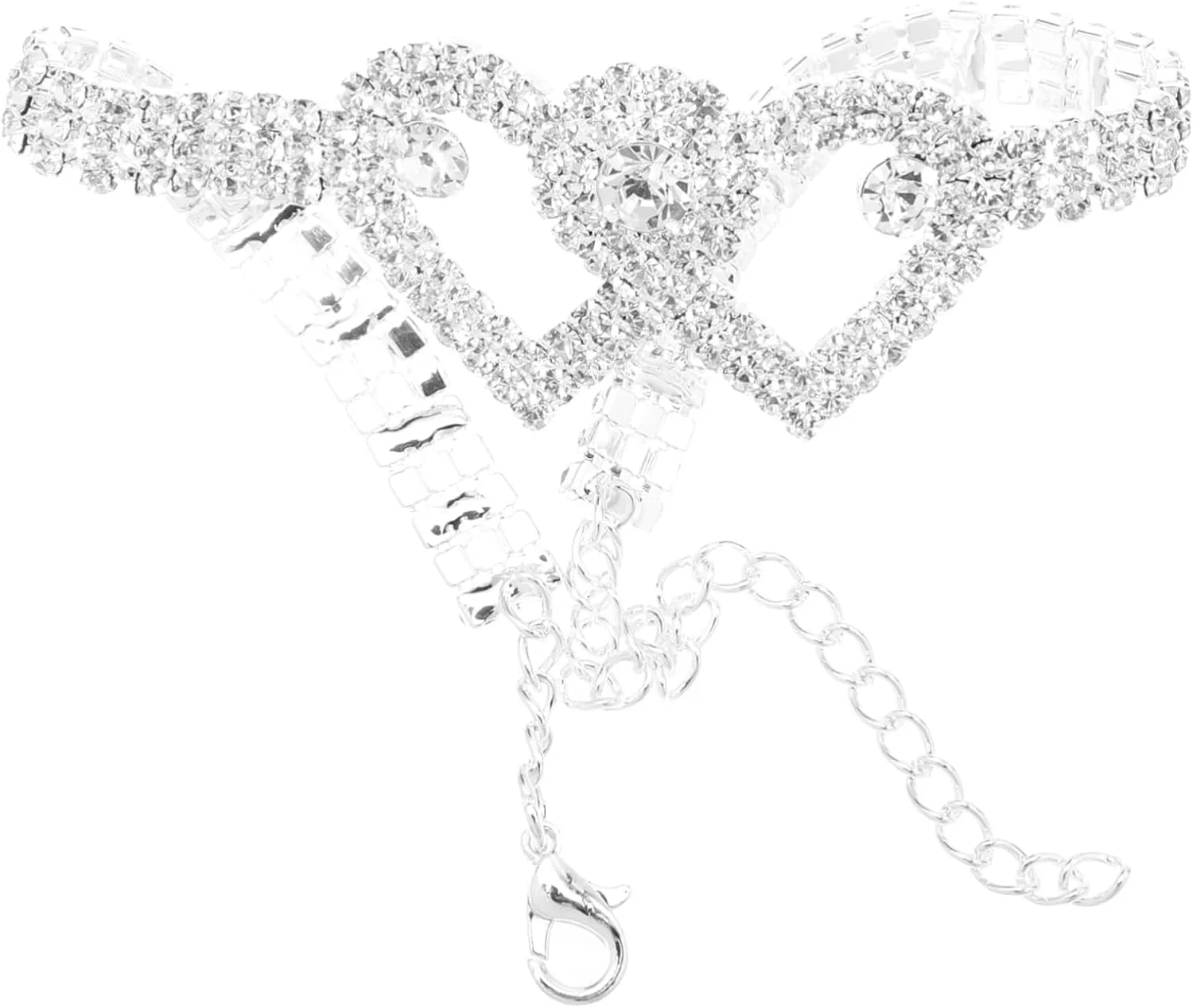 BESPORTBLE Adjustable Crystal Heart Anklet Rhinestone Bracelet Elegant Beach Jewelry