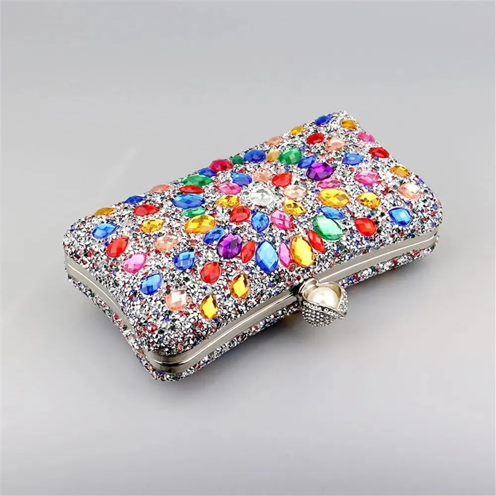 Bling Rhinestone Evening Purse Crystal Diamond Ladies Dinner Clutch Bag Banquet Wedding Party Shoulder Handbag Money Bag Bags (Color : Sky Blue, Size : 20X10.5X6.5cm)