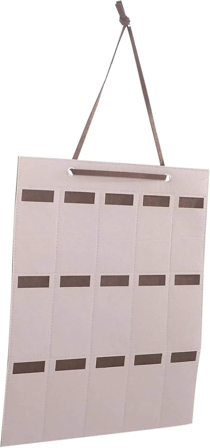 Cabilock Felt Jewelry Organizer Hanging Bag for Sunglasses Earrings Hair Clips Wall Storage Practical Space-saving Accessory for Home Decor