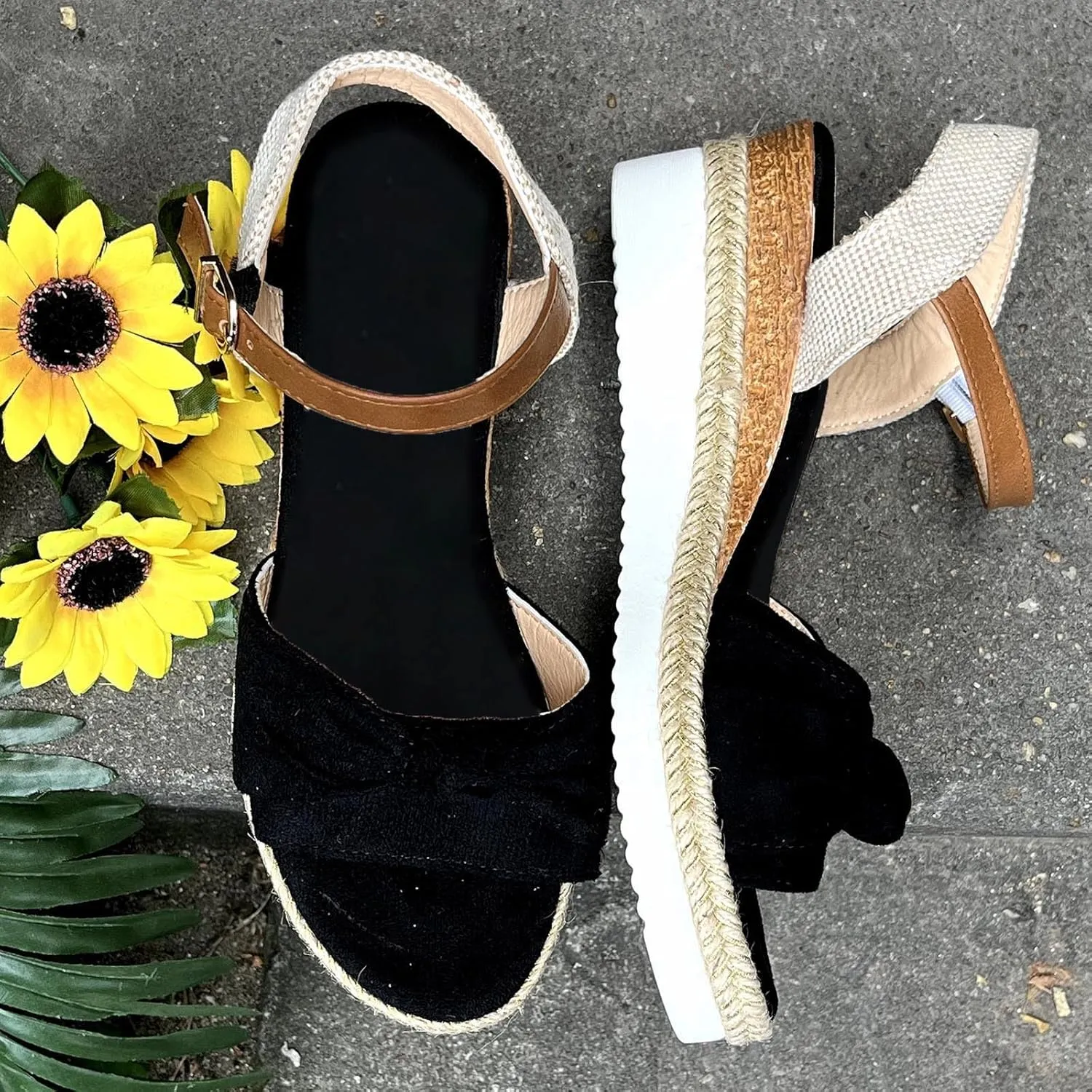 Cathalem Summer Sandals for Women 2024 Open Toe Sandals Walking Slippers with Arch Support Wedge Sandals Summer Dressy