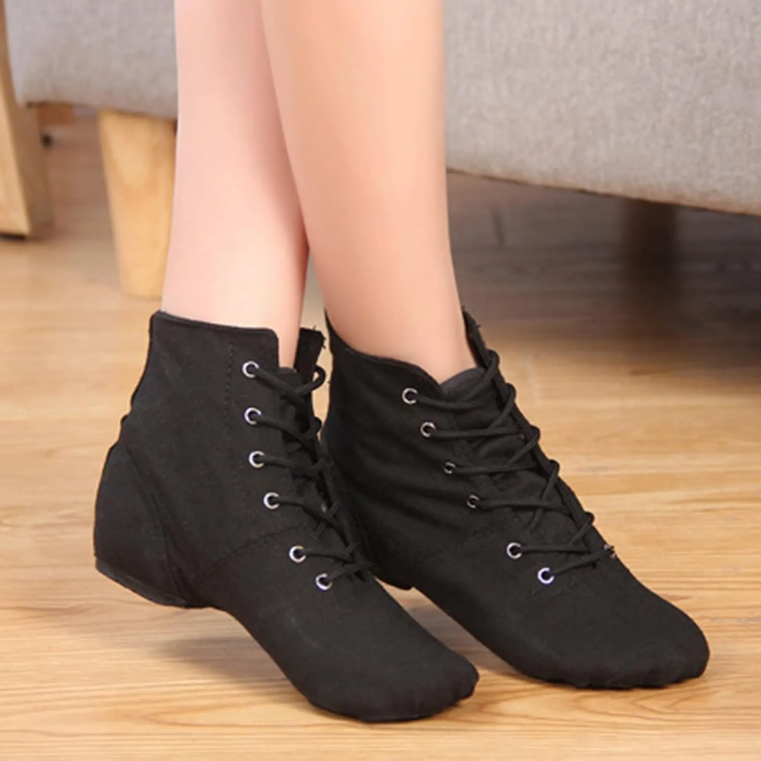 Child Jazz Boots Split Sole Dance Shoes for Boys Jazz Shoes for Girls Dance Booties Black Ballet Flat?? for Girls