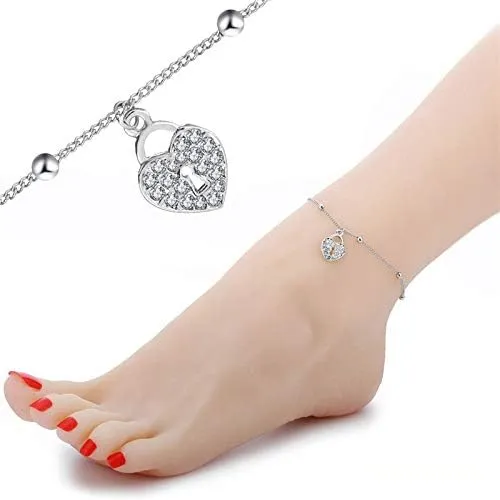 Crystal Small Turtle Anklets Women Beads Crystal Star Turtle Ankle Bracelet Color Gold Color Beach Foot Jewelry (Style 6-Silver-)