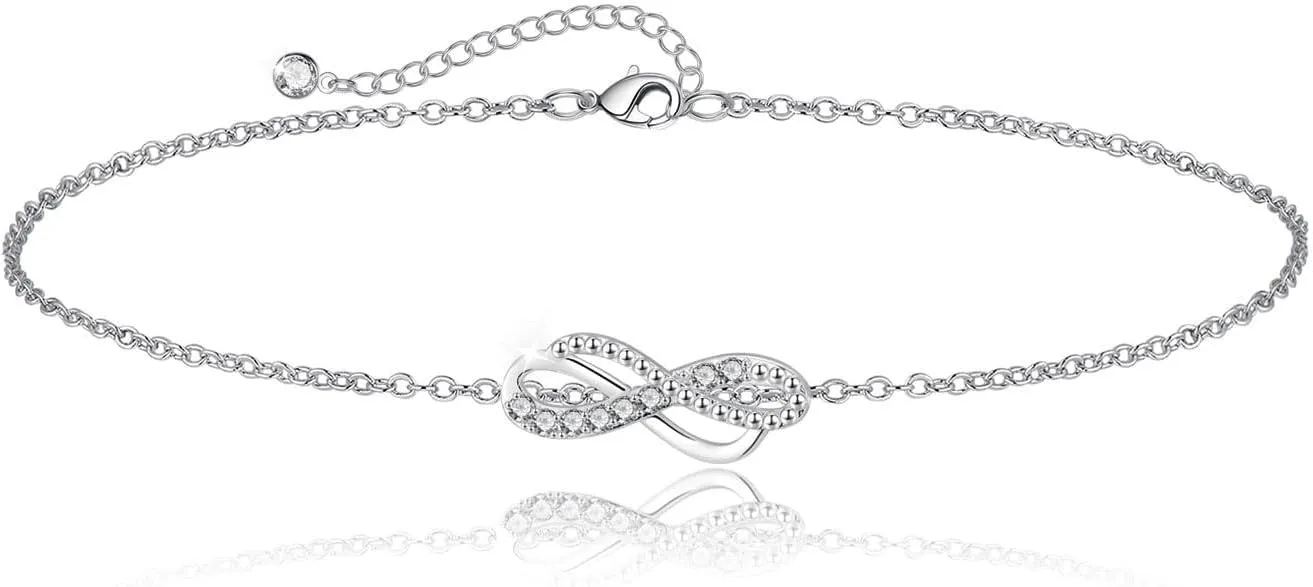 Dainty Ankle Bracelets Layered Anklets Bracelet Waterproof Adjustable Link Anklet Set Jewelry Gifts for Mom Women Friend
