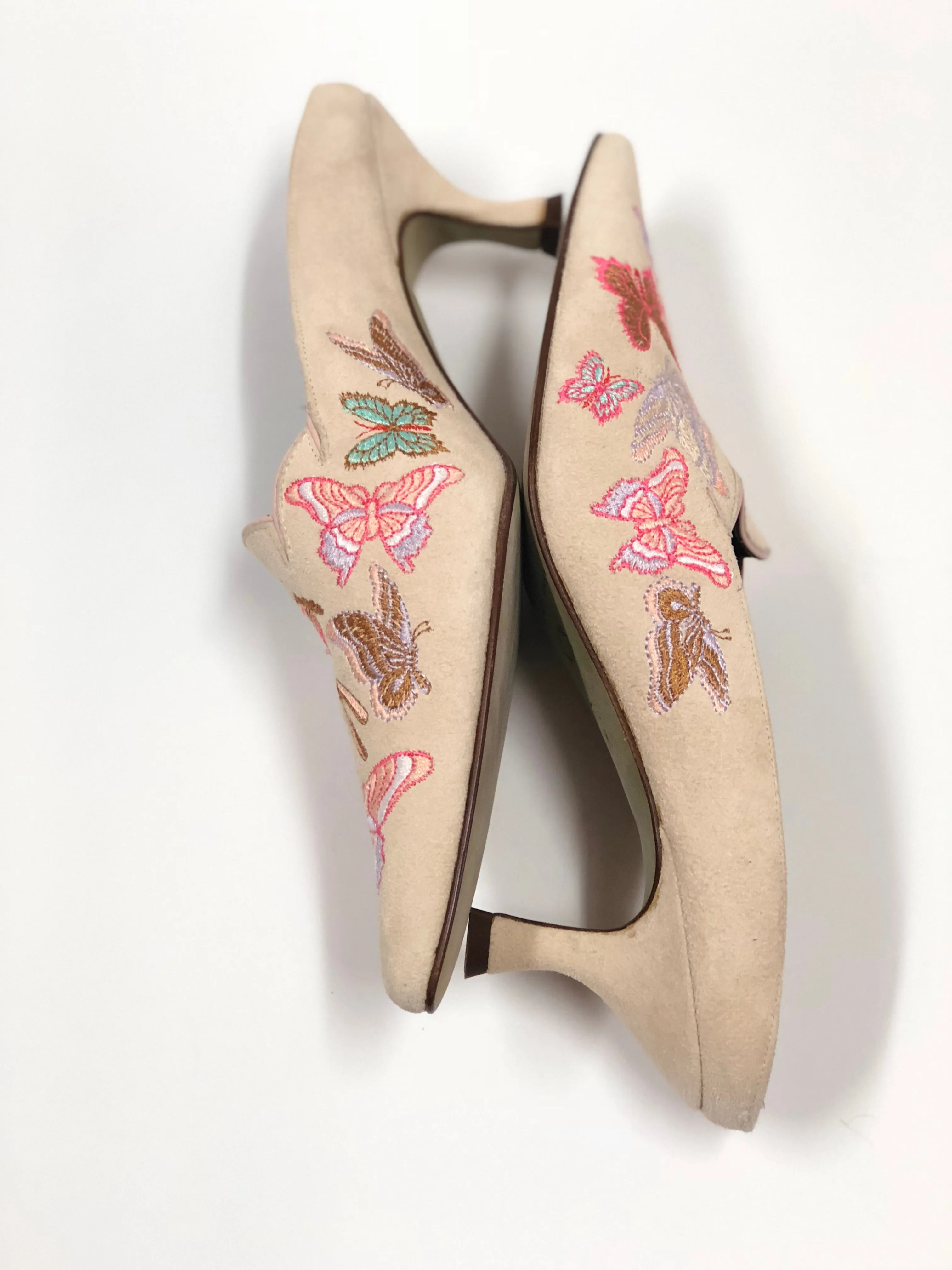 DONALD J PLINER B-FLIES EMBROIDERED MULES/PUMPS SIZE 7.5