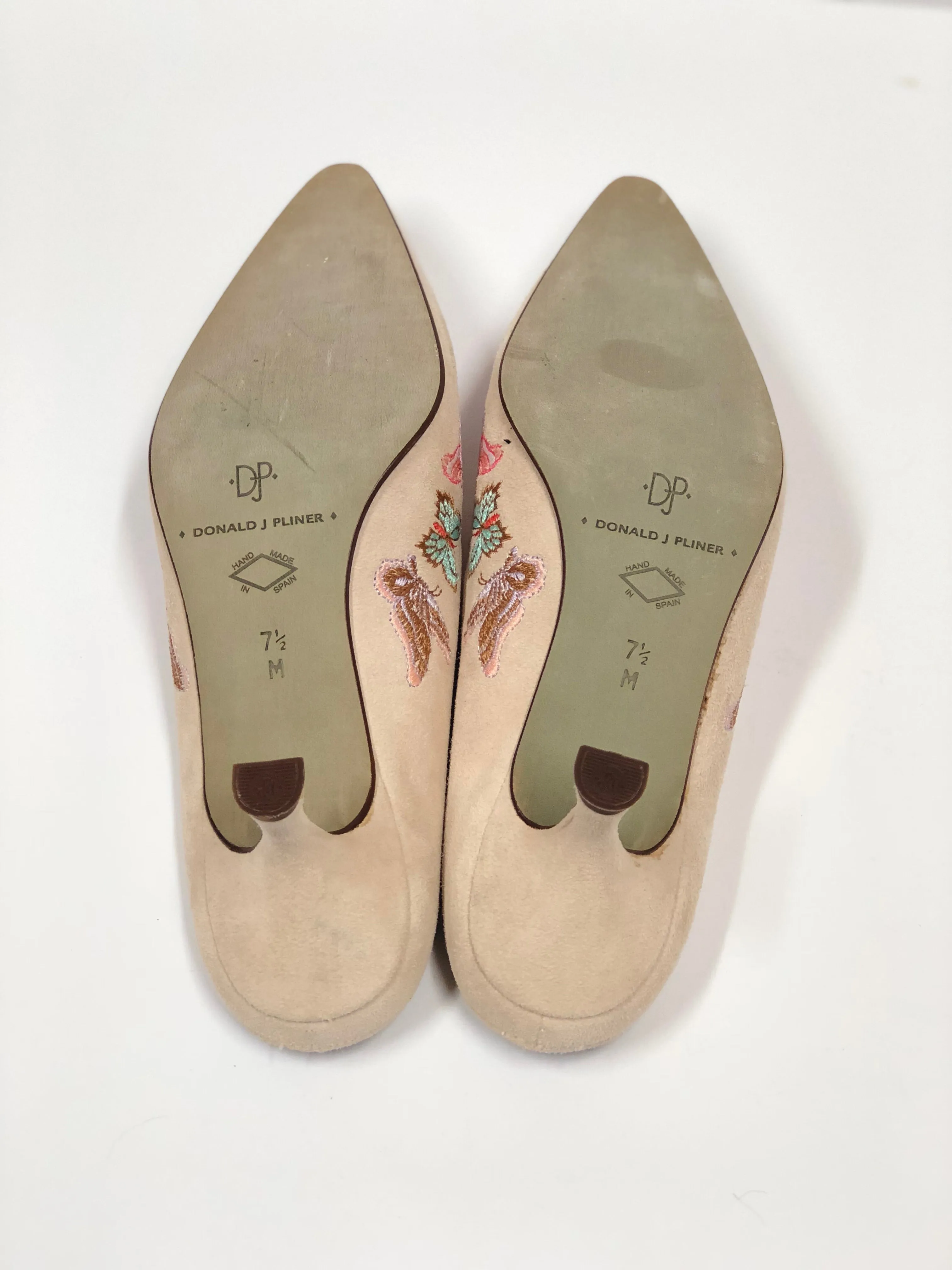 DONALD J PLINER B-FLIES EMBROIDERED MULES/PUMPS SIZE 7.5