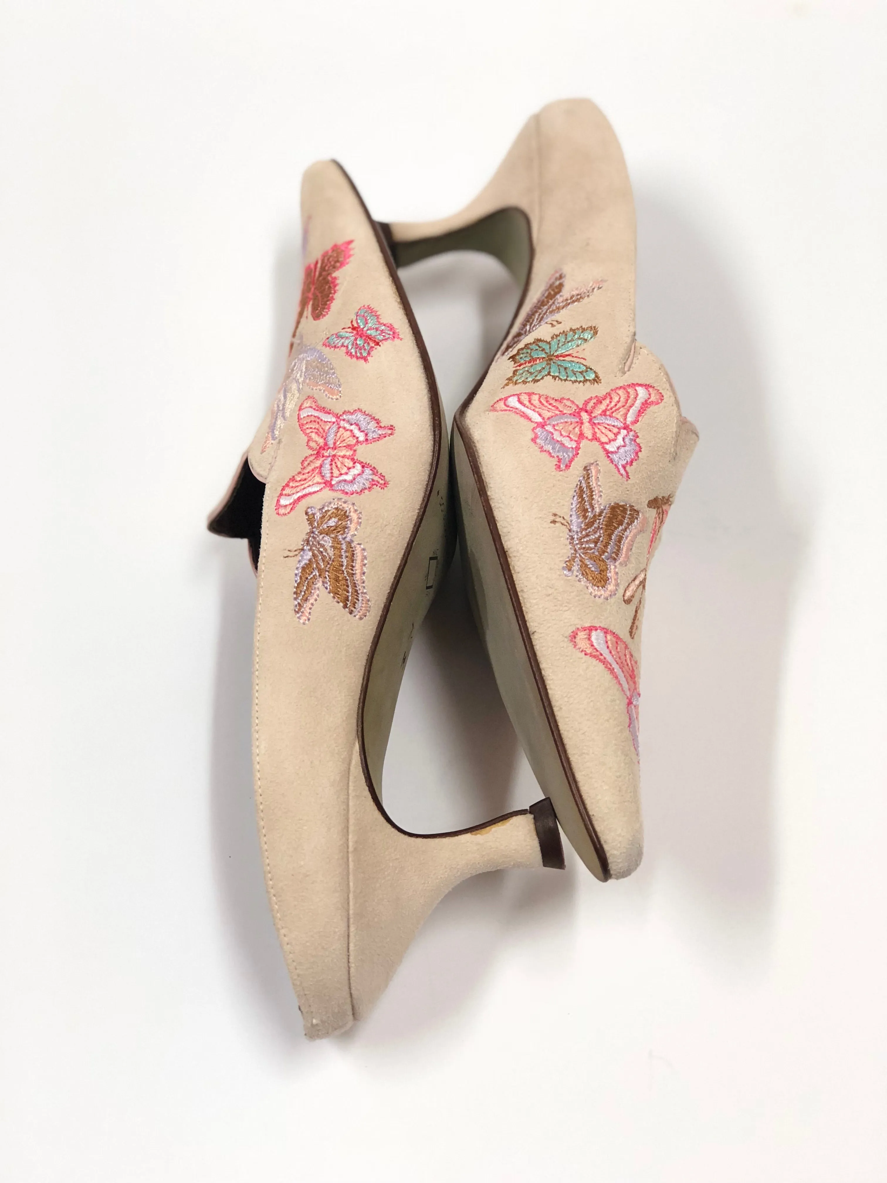 DONALD J PLINER B-FLIES EMBROIDERED MULES/PUMPS SIZE 7.5