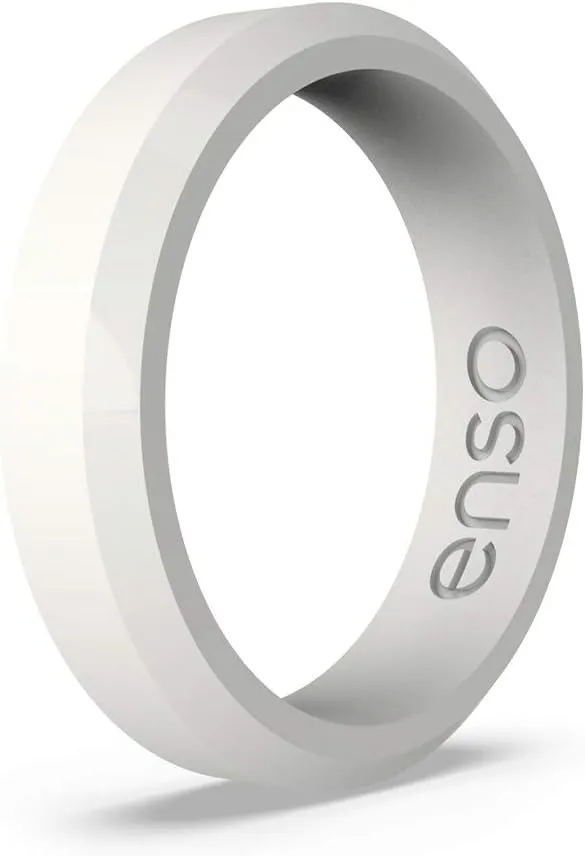 Enso Rings Bevel Thin Silicone Wedding Ring  Hypoallergenic Unisex Stackable Wedding Band  Comfortable Minimalist Band  5.08mm Wide, 2.16mm Thick