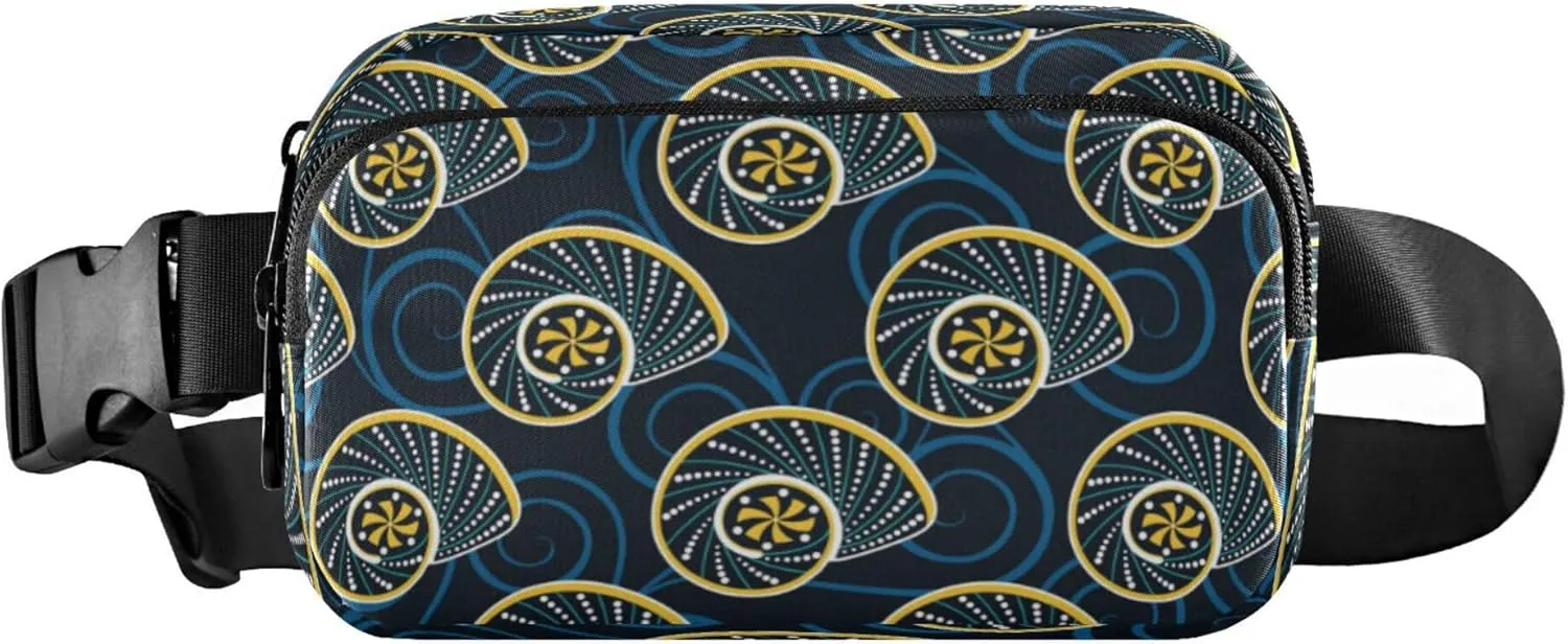 Exnundod Fanny Packs Abstract Snail Pattern Running Waist Pack Women Crossbody Bags Waterproof Men Fanny Pack