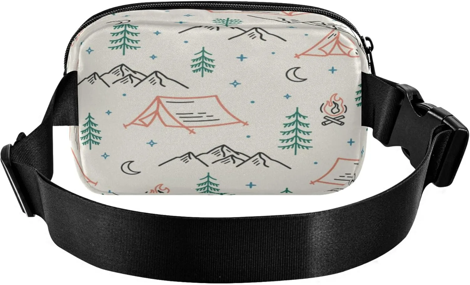 Exnundod Fanny Packs Camping Elements Tents Running Waist Pack Campfires Mountains Women Crossbody Bags Waterproof Men Fanny Pack