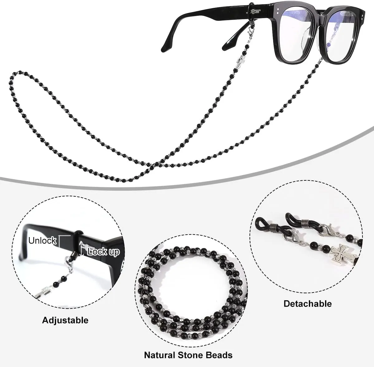 Eyeglasses Chain for Man Sunglasses -Sunglasses Eyeglasses Chain,Reading Eyeglass Chain Face Mask Chain,Gifts for Men