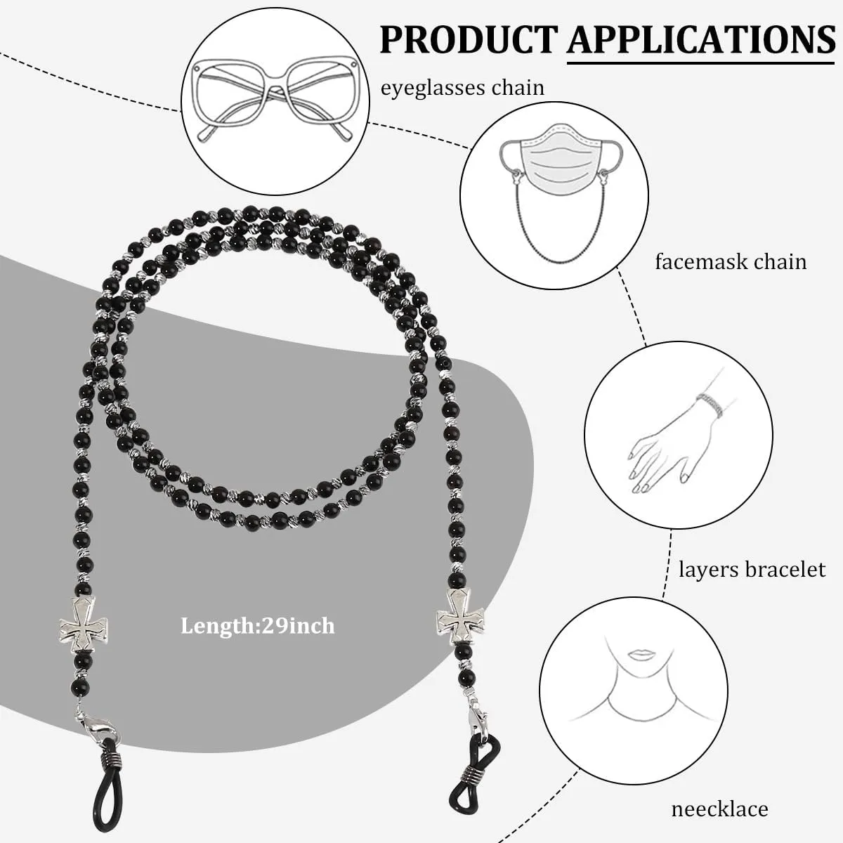 Eyeglasses Chain for Man Sunglasses -Sunglasses Eyeglasses Chain,Reading Eyeglass Chain Face Mask Chain,Gifts for Men