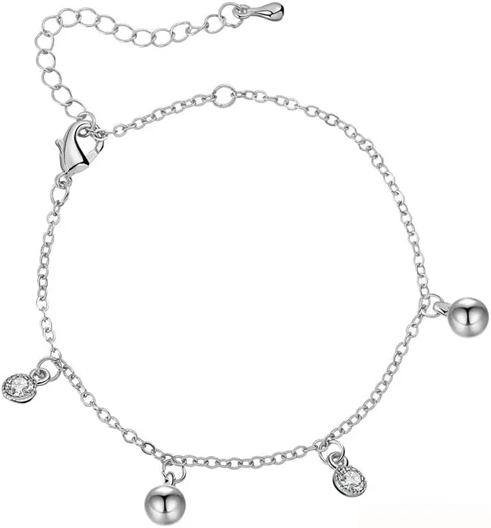 Fashion Beads Anklets Women Crystal Lovely Heart Ankle Bracelet Color Gold Beach Foot Jewelry (Style 1-Rose Gold- )