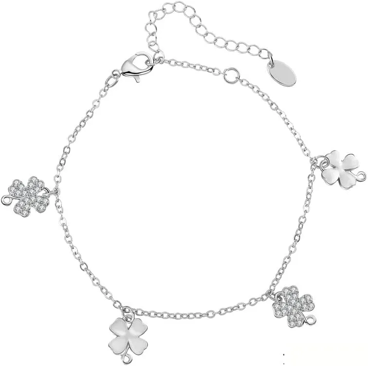 Fashion Crystal Beads Anklets Gold Color plated Ankle Chain Bracelet Fashion Beach Foot Jewelry (Style 1-Silver-)