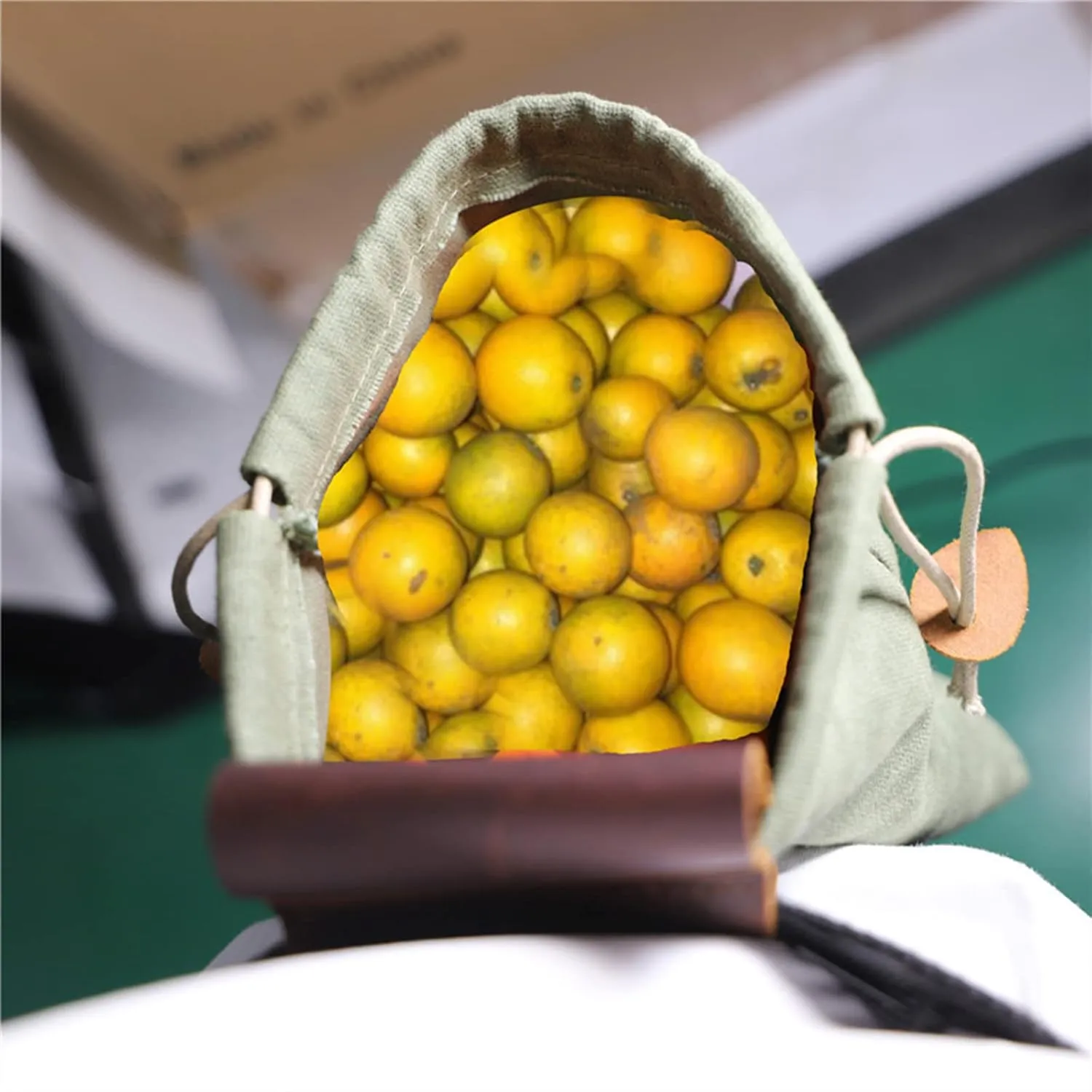 Foraging Bag Waxed Canvas Collapsible, Waxed Canvas Mushroom Foraging Pouch, Camping Bag Belt Packs Waterproof Small Leather Pouch Hunting Fanny Pack for Pick & Seashells Outdoor (4 PCS, Leather)