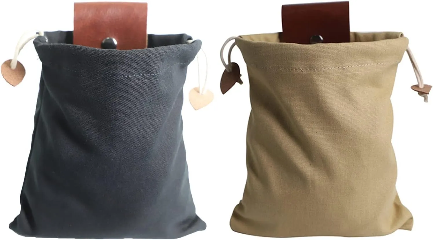 Foraging Bag Waxed Canvas Collapsible, Waxed Canvas Mushroom Foraging Pouch, Camping Bag Belt Packs Waterproof Small Leather Pouch Hunting