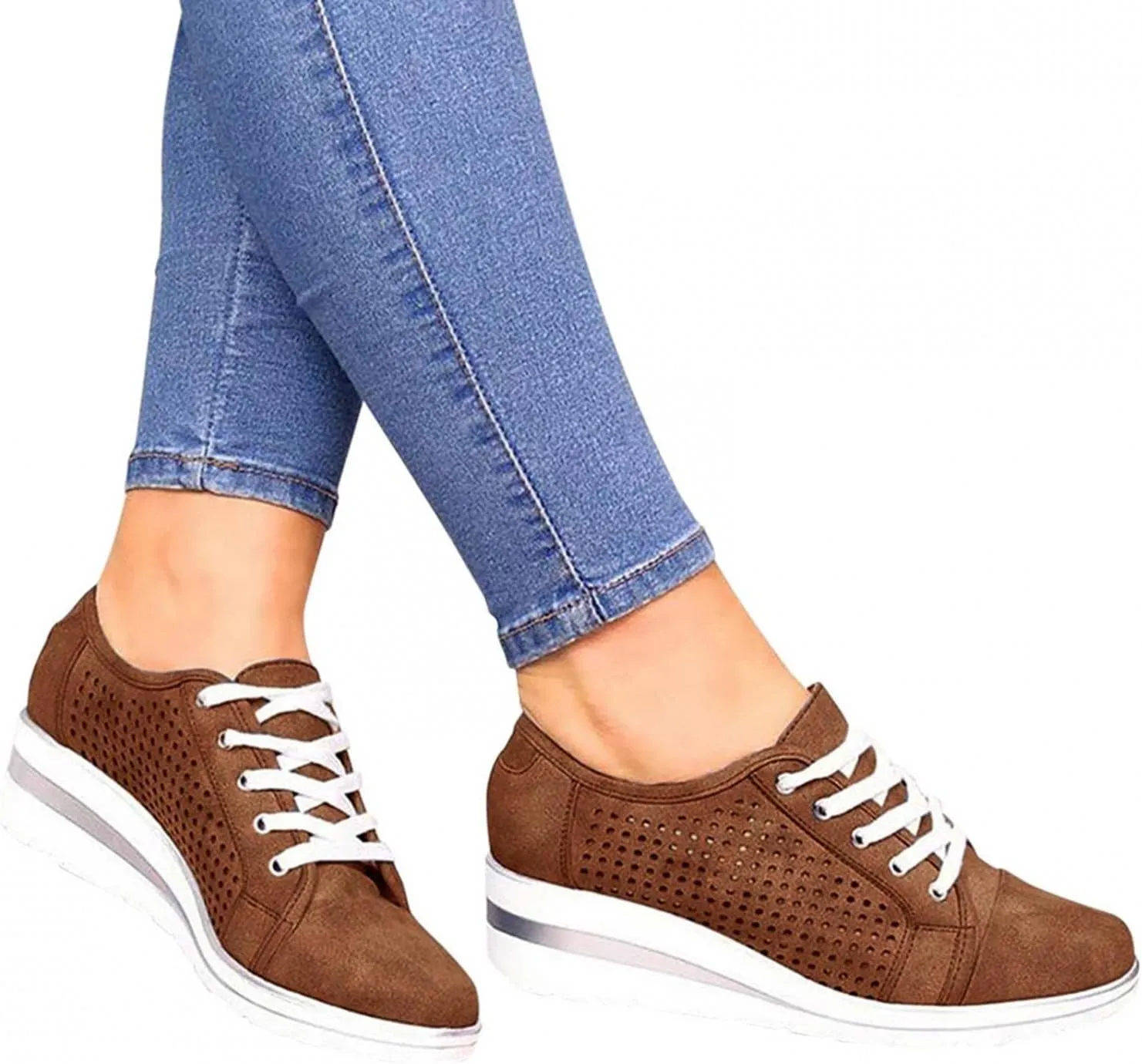Gibobby Sandals for Women Casual Summer Loafers Breathable Mesh Non-Slip Platform Flat Wedge Shoes Lightweight Soft Casual Sneakers