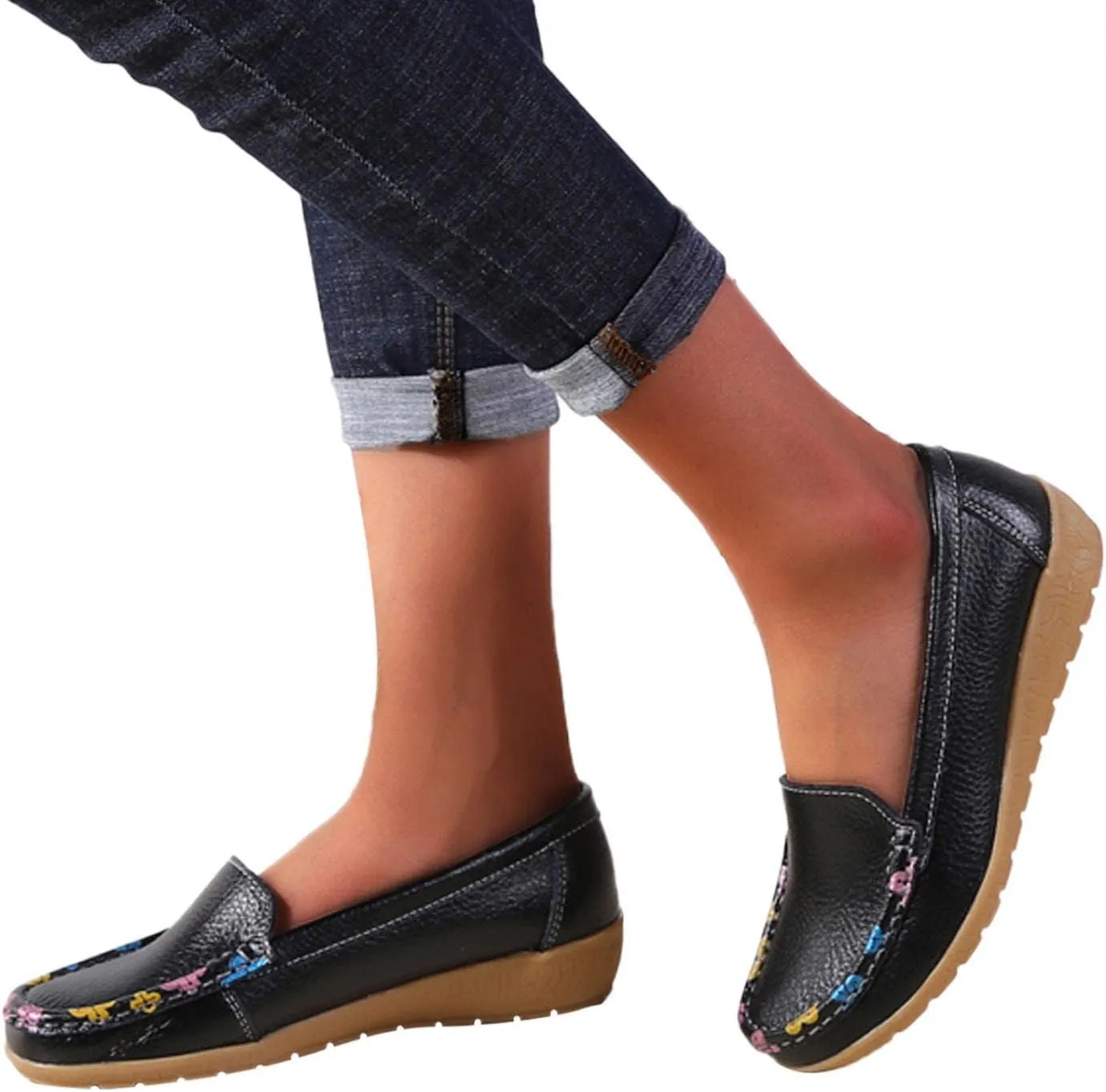 Gibobby Sandals for Women Casual Summer Slip on Shoes Closed Toe Loafers Dress Shoes for Women Shoes Flats Comfortable