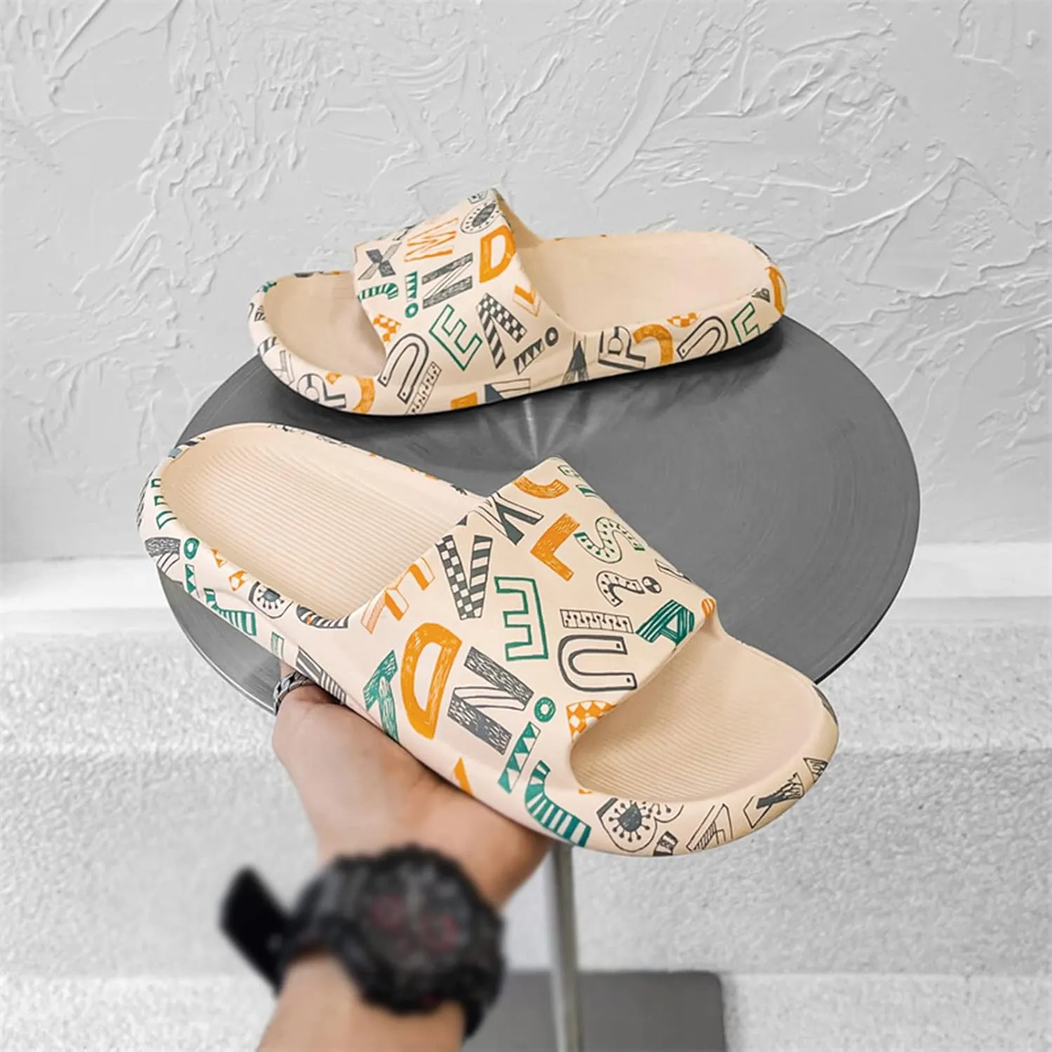 Gibobby Womens Sandals,Starapy Beach Sandals Open Toe Slip On Wedge Chunky Heel Studded Summer Dress Sandals