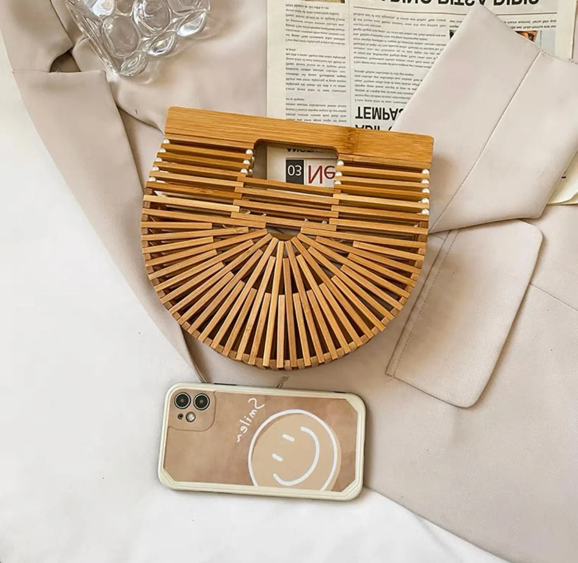 Half Moon Bamboo Purse