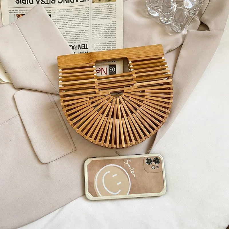 Half Moon Bamboo Purse