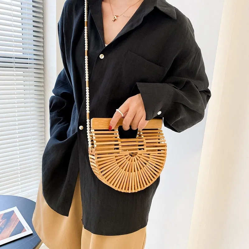Half Moon Bamboo Purse