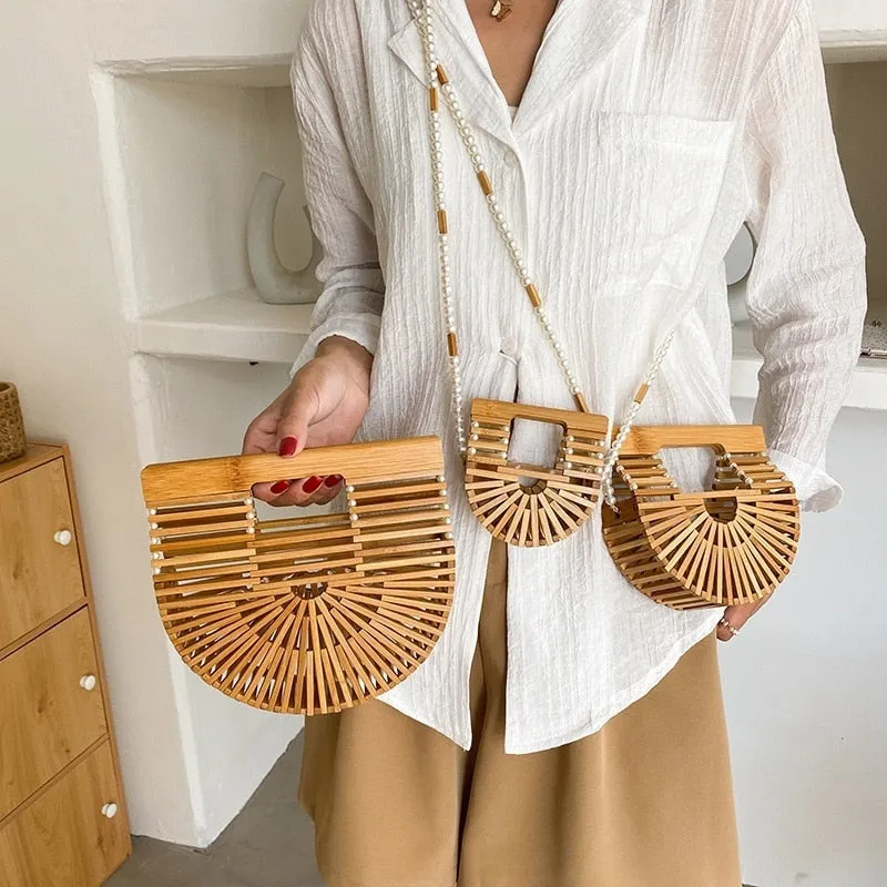 Half Moon Bamboo Purse