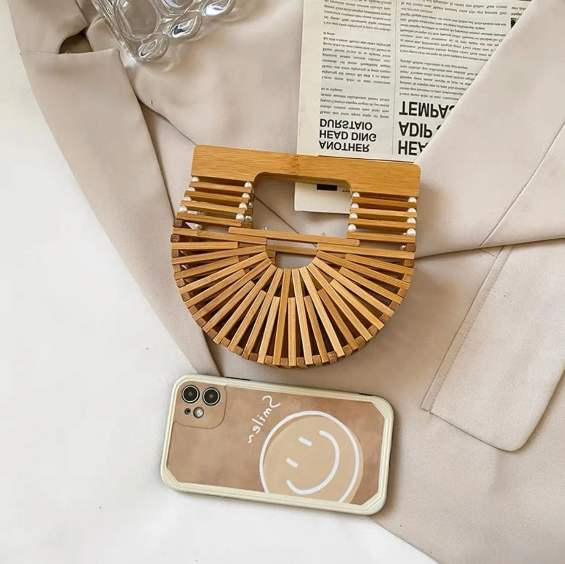 Half Moon Bamboo Purse