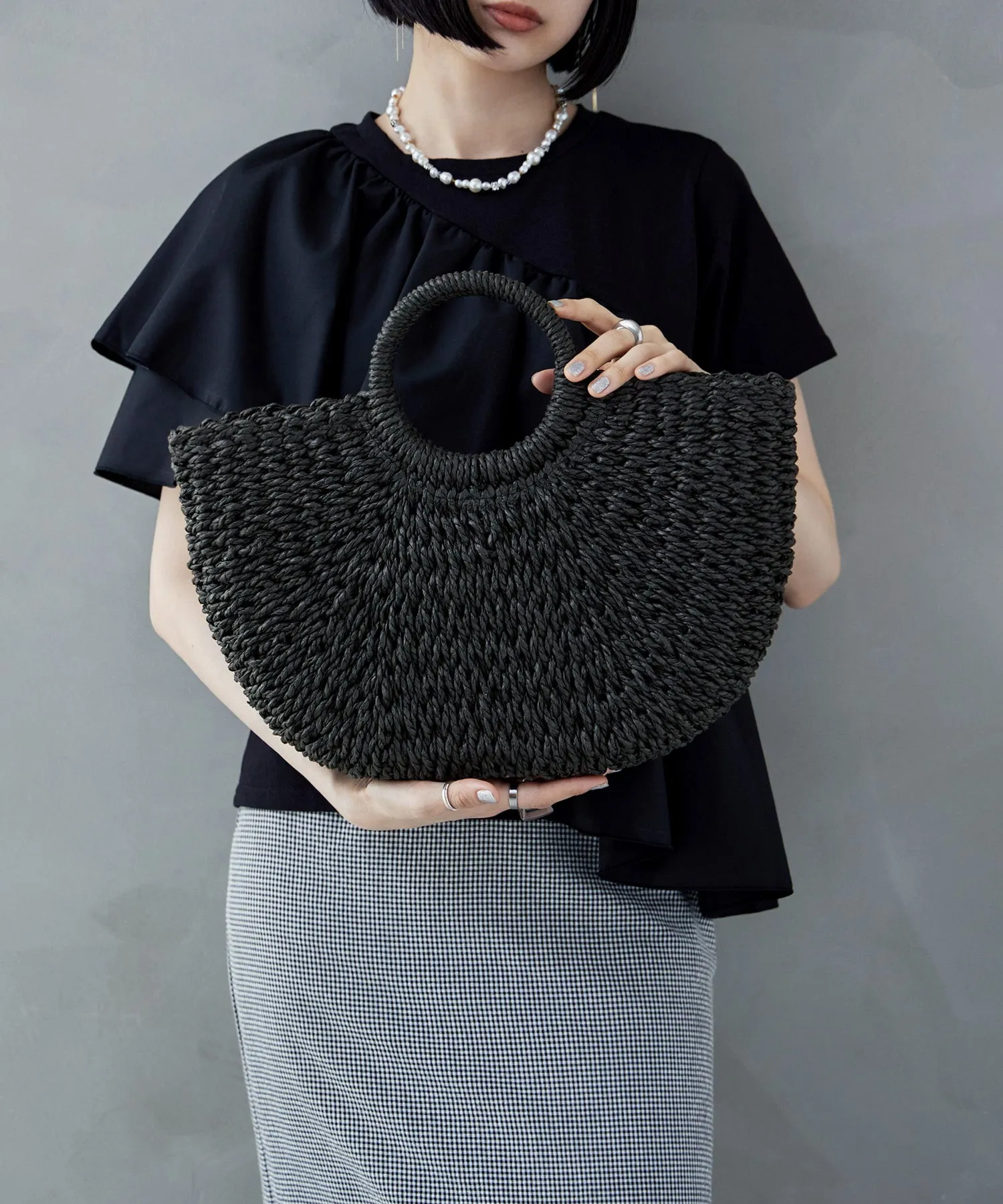Half moon basket bag