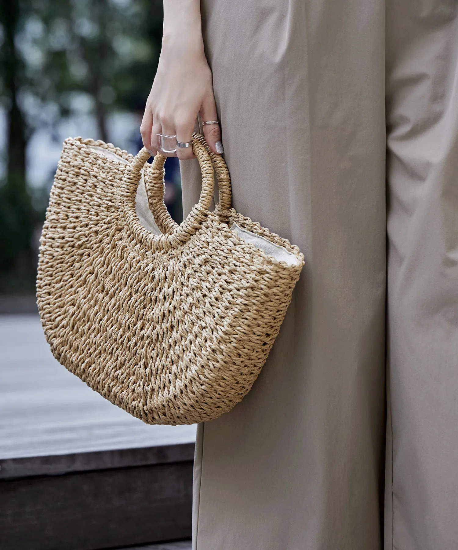 Half moon basket bag