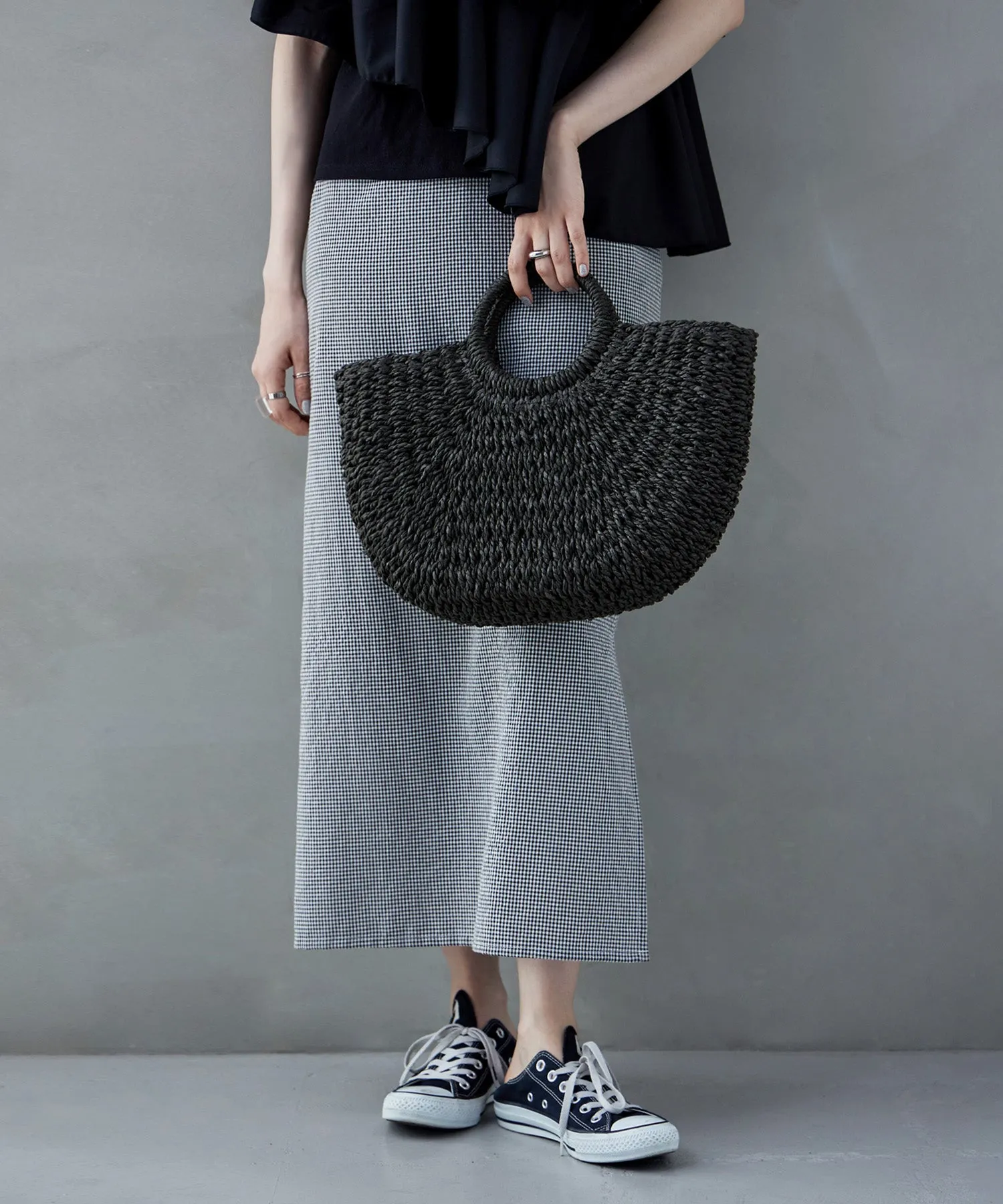 Half moon basket bag