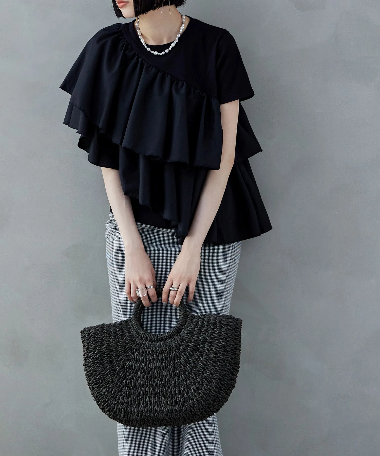 Half moon basket bag