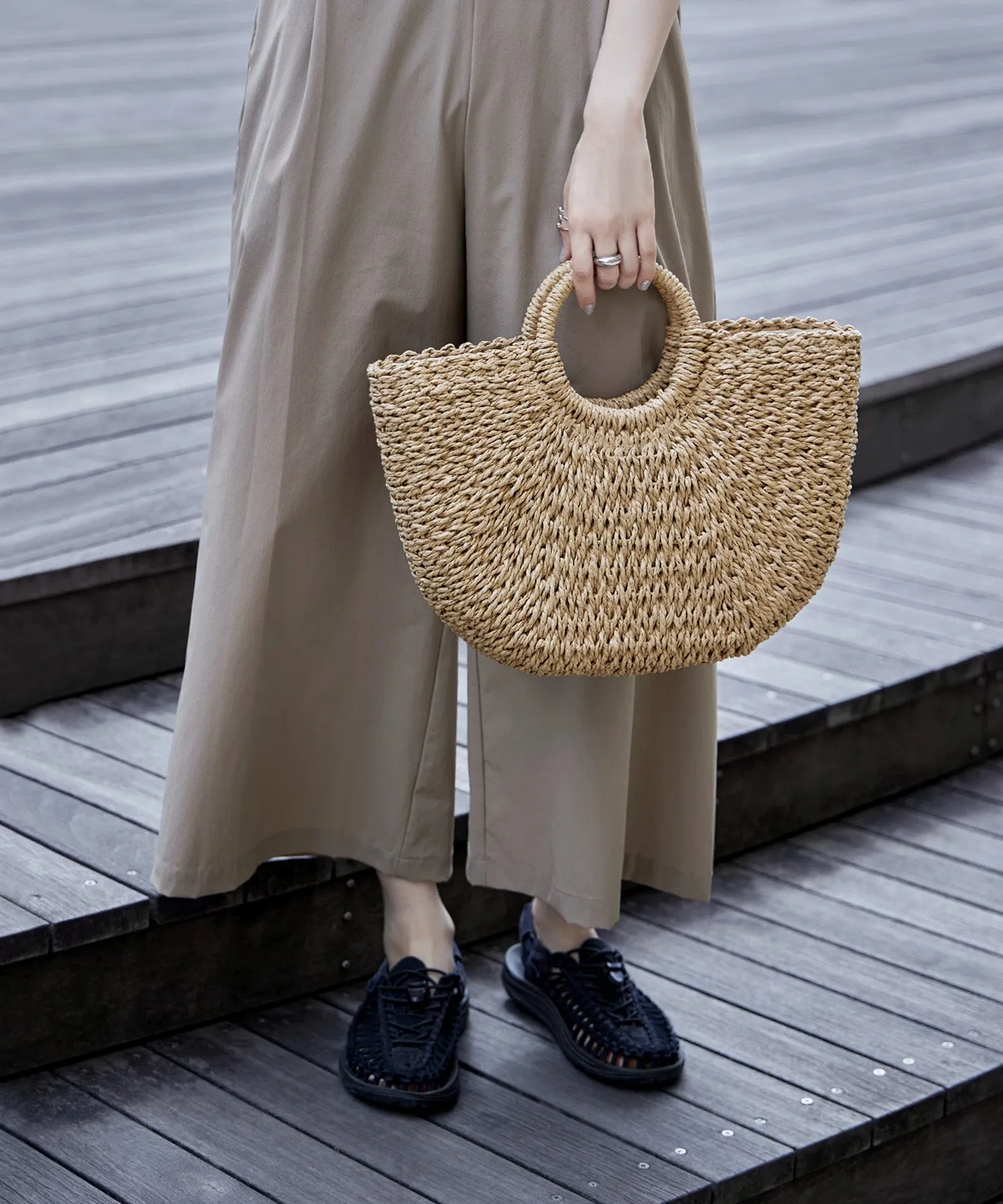 Half moon basket bag