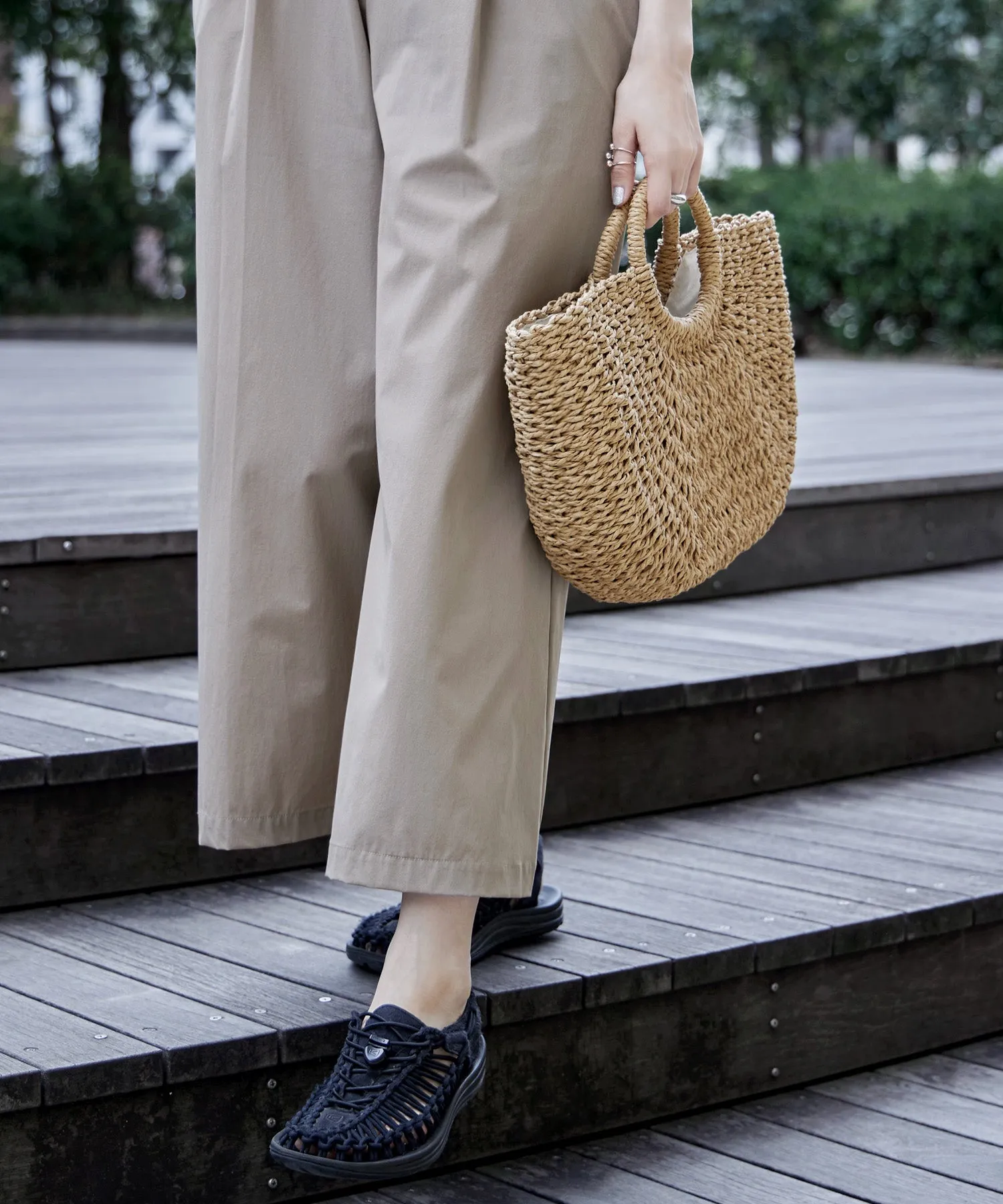 Half moon basket bag