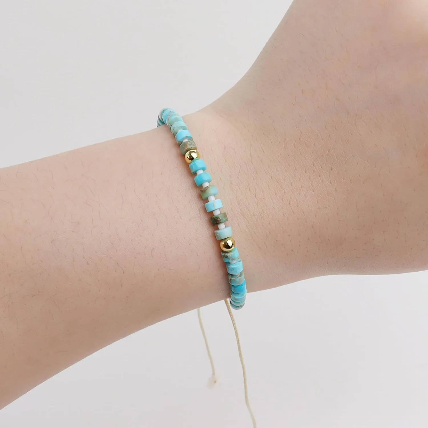 Healing Crystal Ankle Bracelets for Woman, Adjustable Natural Gemstone Anklets
