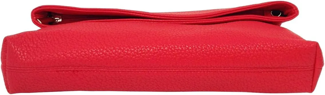JNB Faux Leather Oversize Foldover Clutch