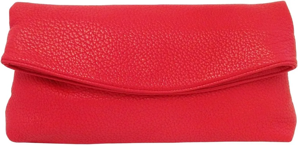 JNB Faux Leather Oversize Foldover Clutch