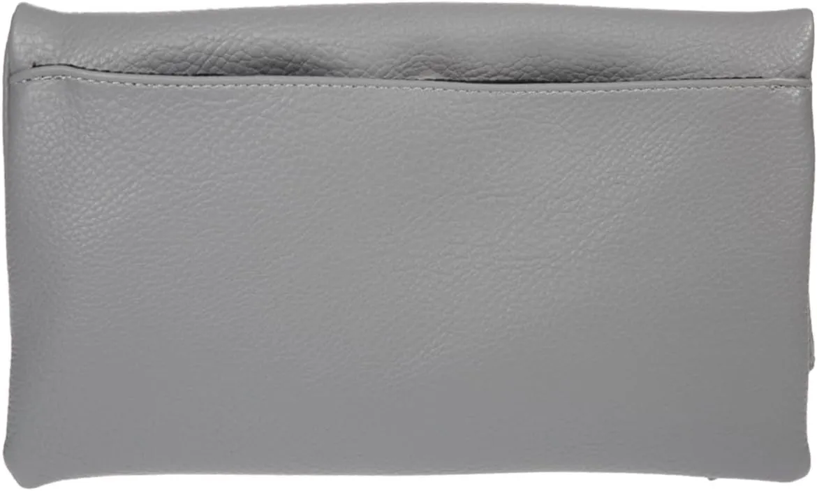 JNB Women's Faux Leather Zipper Foldover Clutch Purse with Tassel