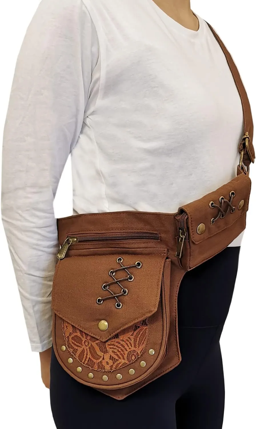 Larswon Renaissance Bag Leg Pouch for Women Renaissance Belt Festival Hip Thigh Pack