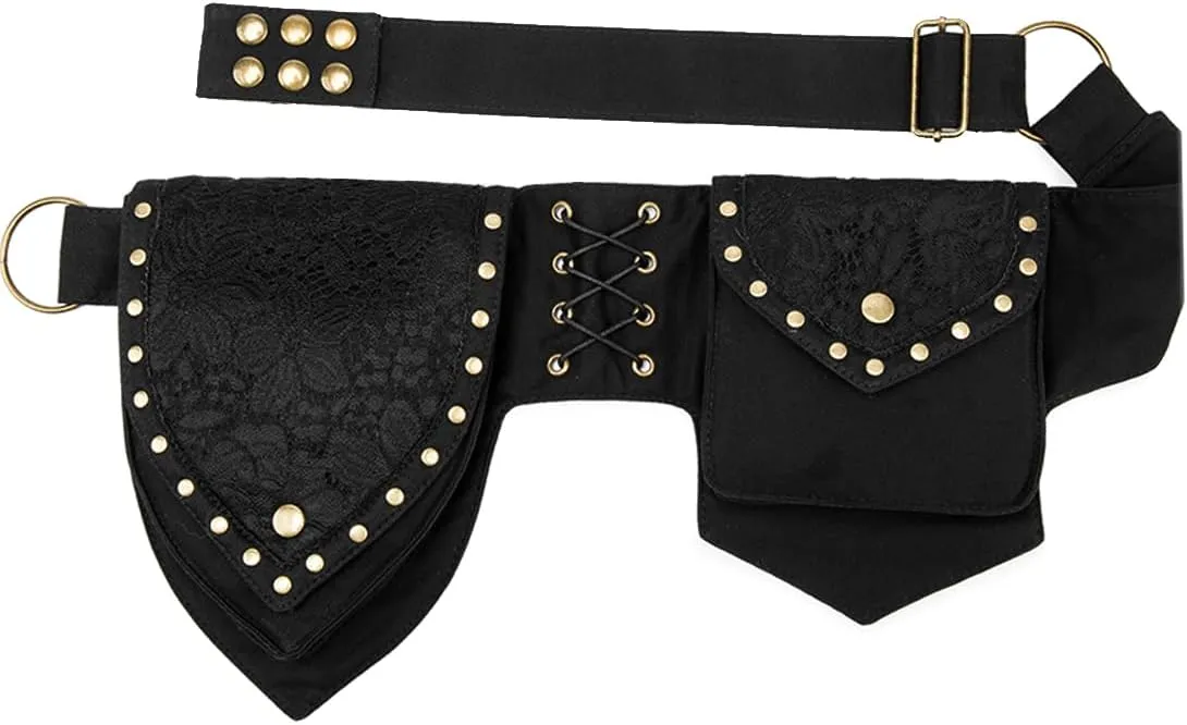 Larswon Renaissance Bag Leg Pouch for Women Renaissance Belt Festival Hip Thigh Pack